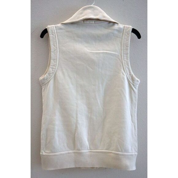 Citizens of Humanity 860-069 Women's Sz Small Beige 100% Cotton Full Zip Vest - Picture 2 of 6